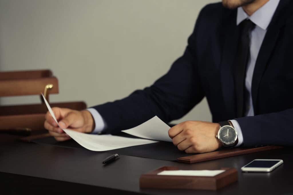 dui lawyer reviewing evidence to win case