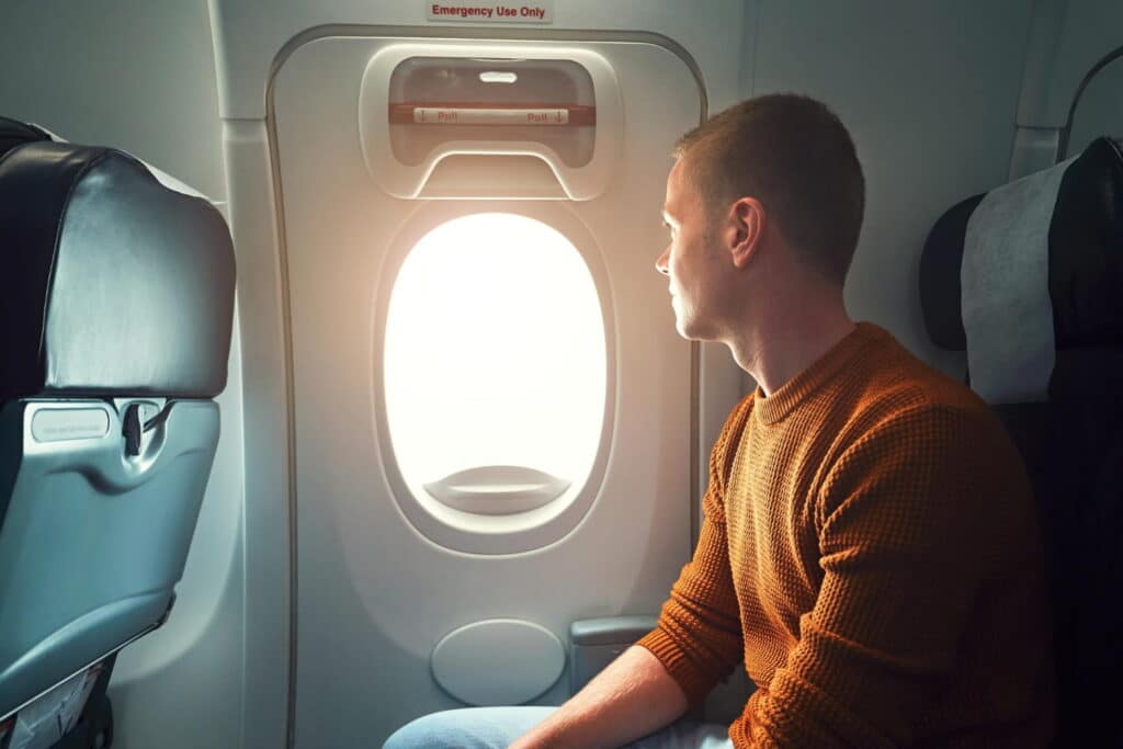 man traveling to the us