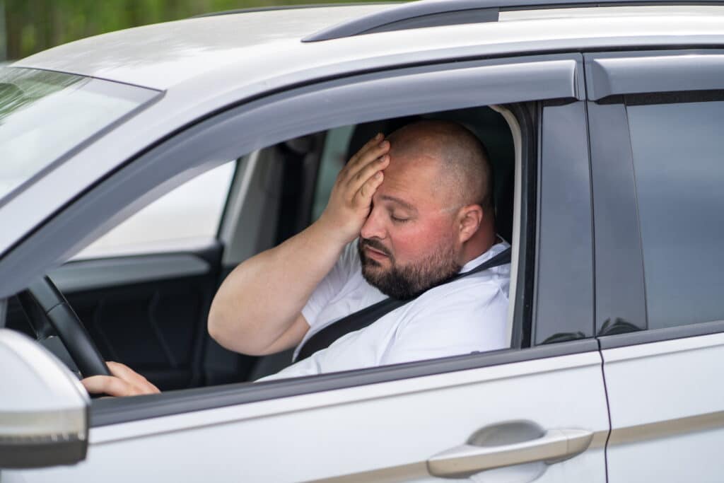impaired uber driver in the car