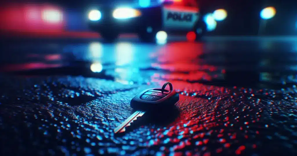 car keys near police car